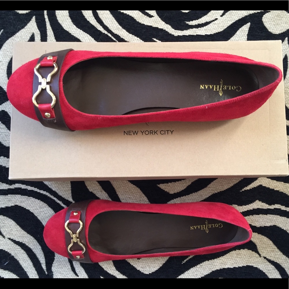 New Cole Haan Brick Red Ballet Flats